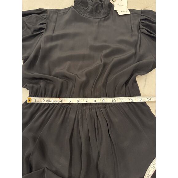 Isabel Marant Etoile Yescott Dress Sz 6 EU Sz 36 Black Silk Asymmetric Midi NWT - Picture 10 of 12